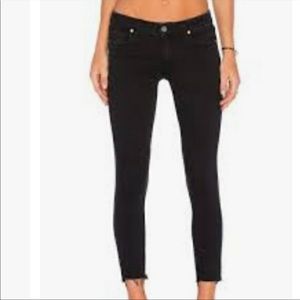 Paige Black Verdugo Ankle Raw Hem Jean 28